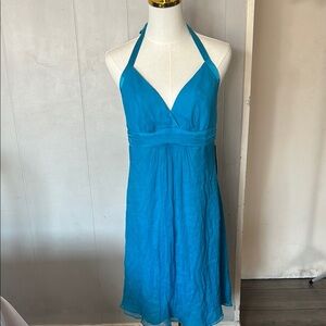 Chic Teal Halter Mini Dress